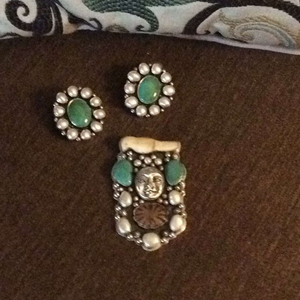 Joan Slifka convertible pin/pendant w/ear rings